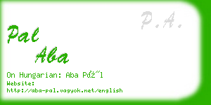 pal aba business card